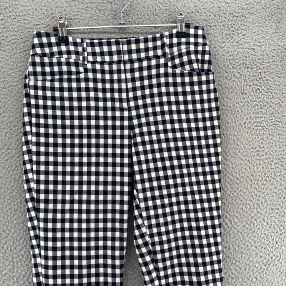 LOFT Pants Womens 4 Julie Riviera Black White Gingham Crop Capri Stretch Skinny - Picture 2 of 12